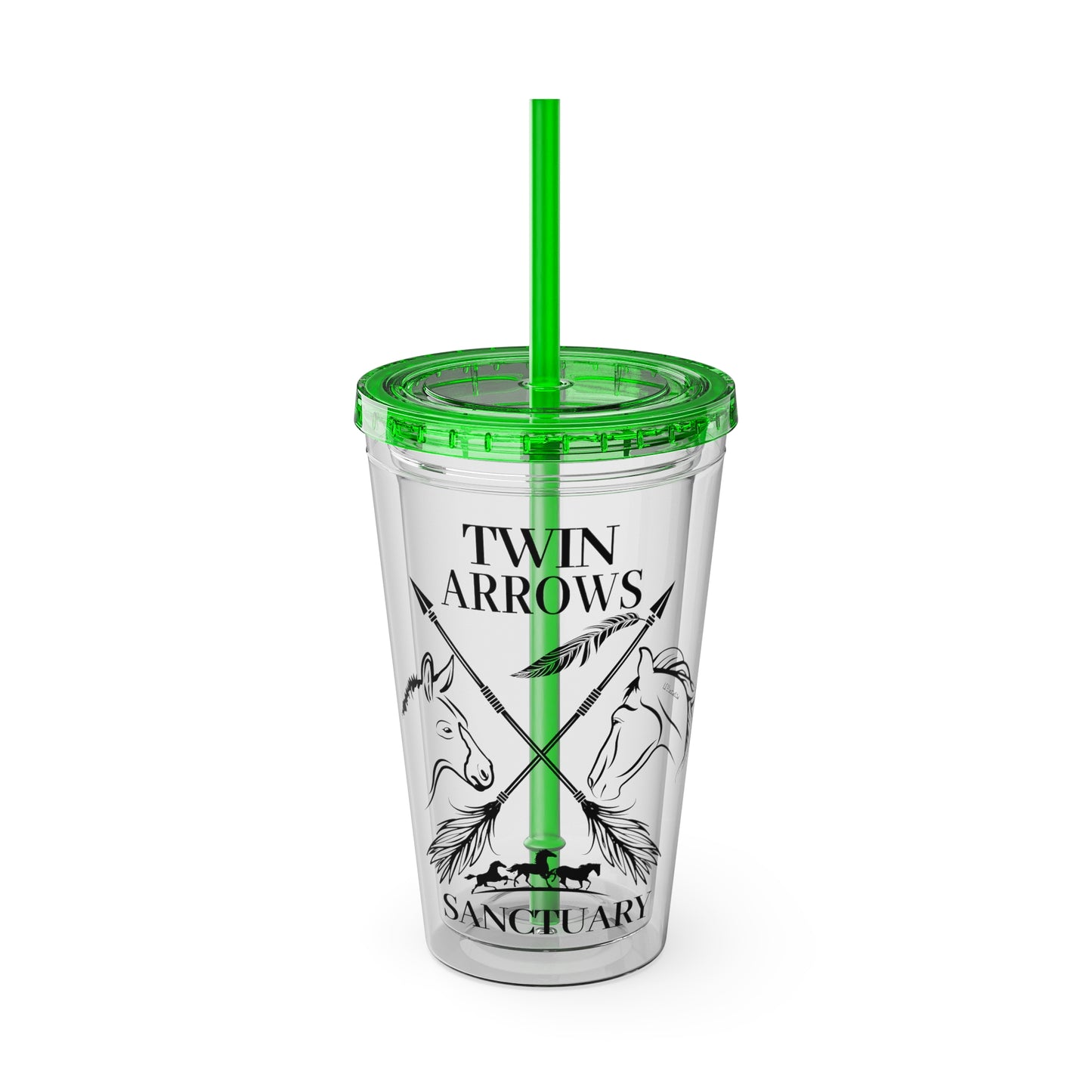 Twin Arrows Sanctuary Tumbler with Straw, 16oz