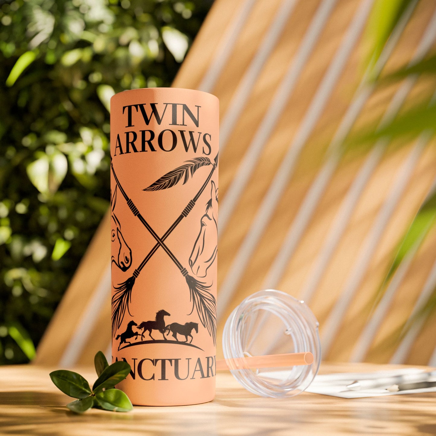 Twin Arrows Logo Tumbler with Straw, 20oz