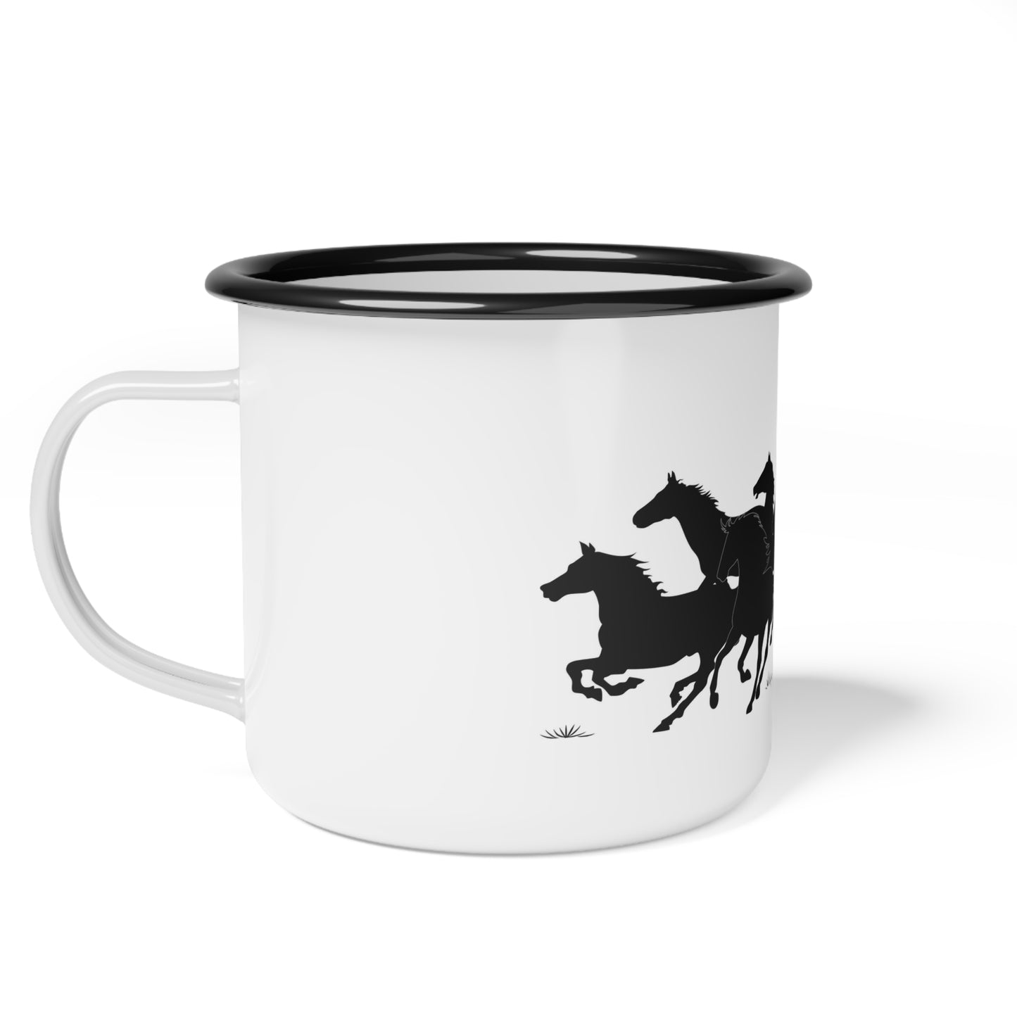 Wild and Free, Mustangs, Wild Horses, Camping, Enamel Camp Cup