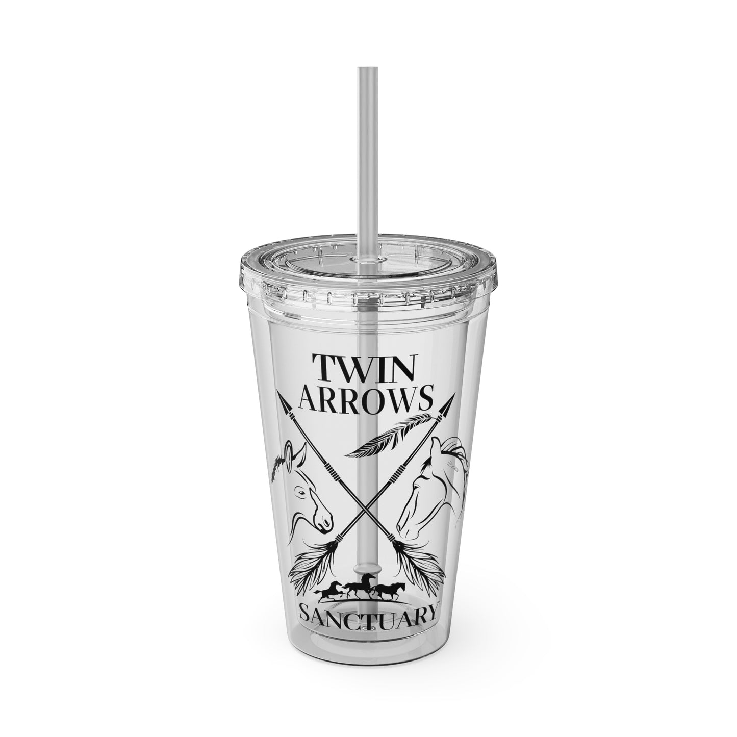 Twin Arrows Sanctuary Tumbler with Straw, 16oz