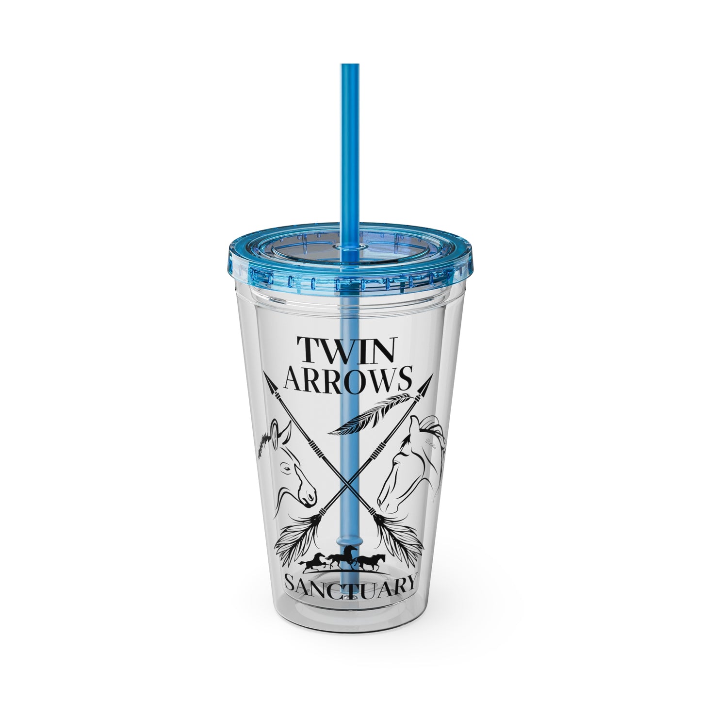 Twin Arrows Sanctuary Tumbler with Straw, 16oz